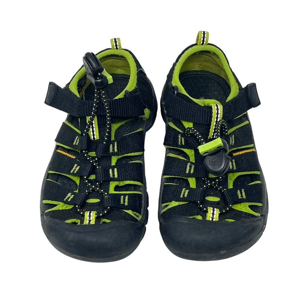 Keene Toddler Waterproof Shoes Black Neon Green Size US 10 Outdoor Hiking Trail